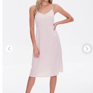 Blush Leaf Print Tie-Back Dress